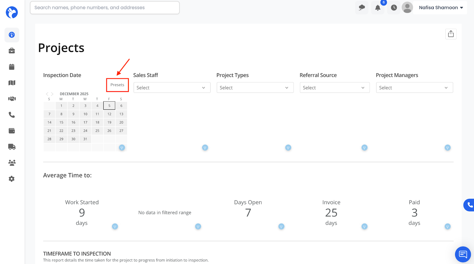 Analytics - Projects Overview