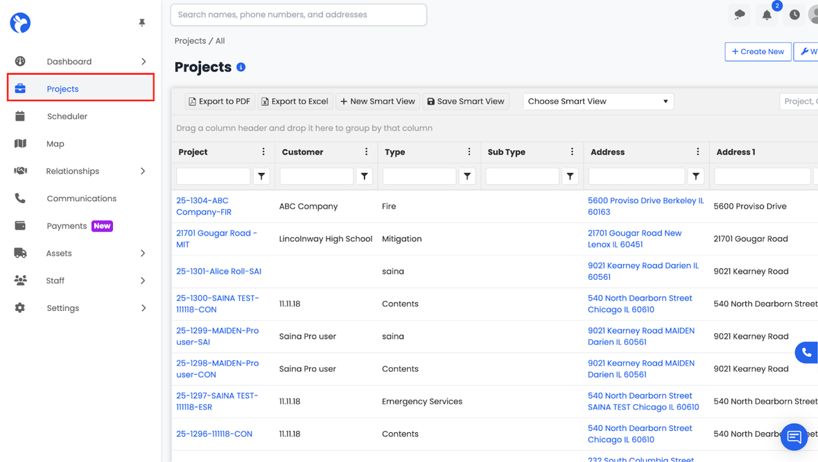 What Is the Projects Dashboard in Albi and How Do I Create a New Project?
