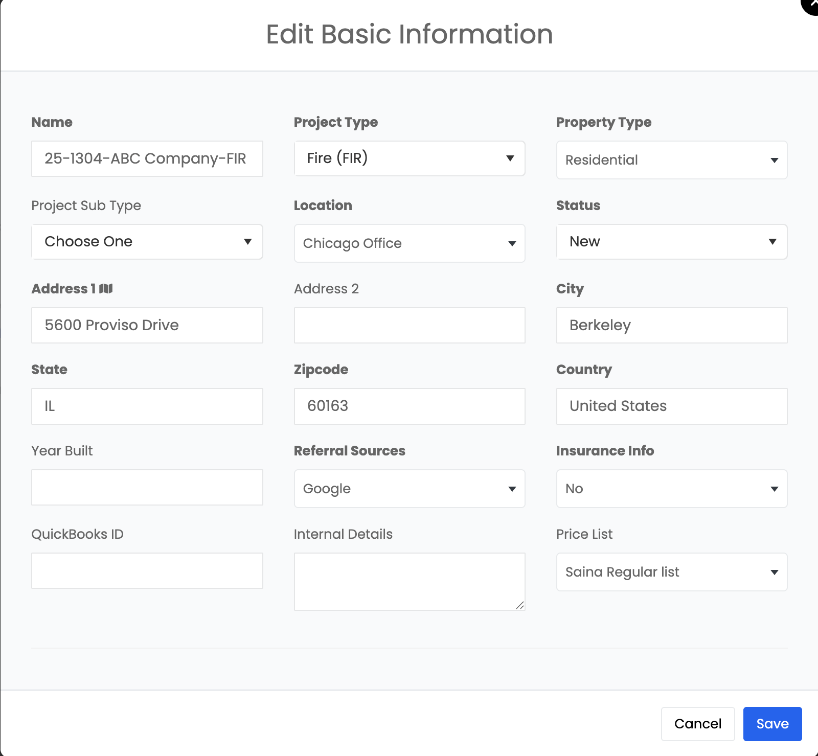 What Is the Basic Information Tab in an Albi Project?